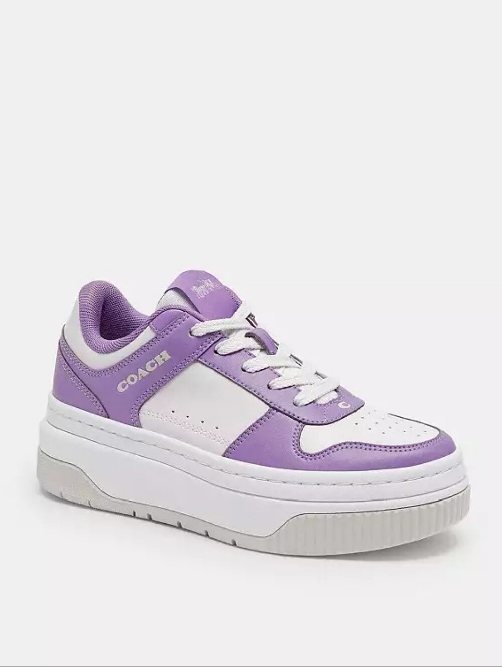 NEW!!! COACH Lavender and White Platform Sneaker, Iris/Optic White CU155